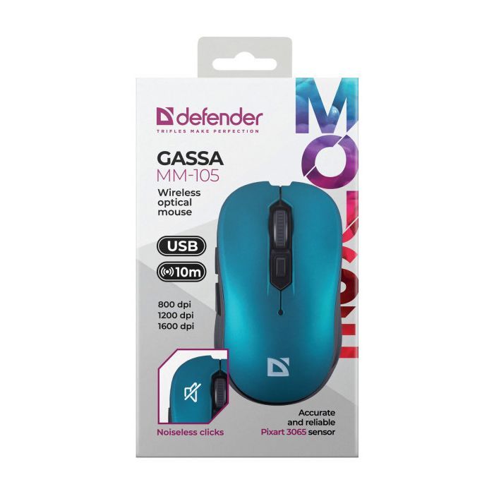 Мышка Defender Gassa MM-105 Wireless Turquoise (52102) изображение 5