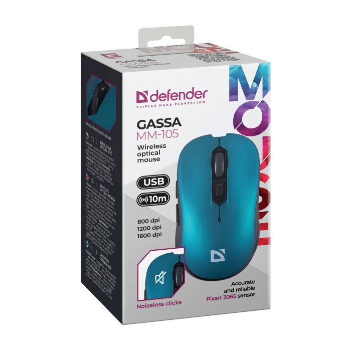 Мышка Defender Gassa MM-105 Wireless Turquoise (52102) изображение 6