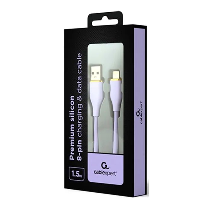 Дата кабель USB 2.0 AM to Lightning 1.5m 2.1A Cablexpert (CC-USB2S-AM8PM-1.5M-P) изображение 2