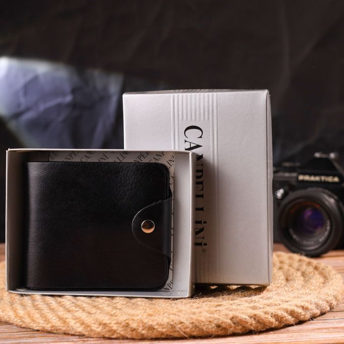 Портмоне Canpellini З натуральної гладкої шкіри Чорне (21573) зображення 10