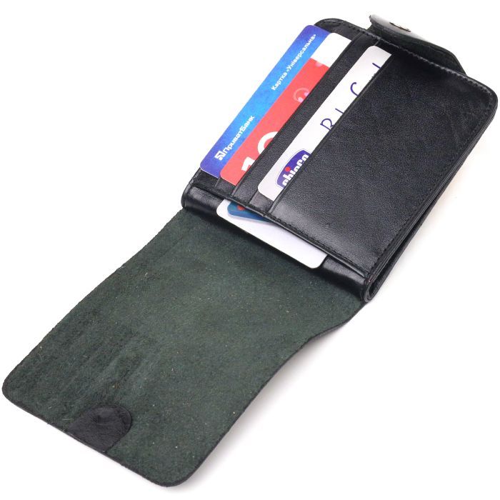 Портмоне Canpellini З натуральної гладкої шкіри Чорне (21573) зображення 6