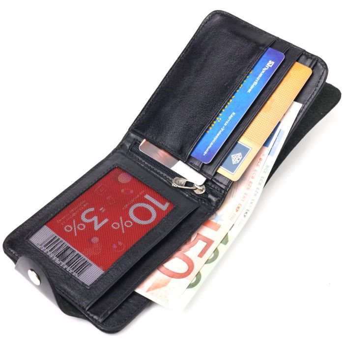 Портмоне Canpellini З натуральної гладкої шкіри Чорне (21573) зображення 7