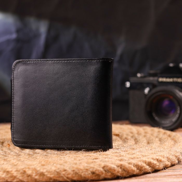 Портмоне Canpellini З натуральної гладкої шкіри Чорне (21573) зображення 9