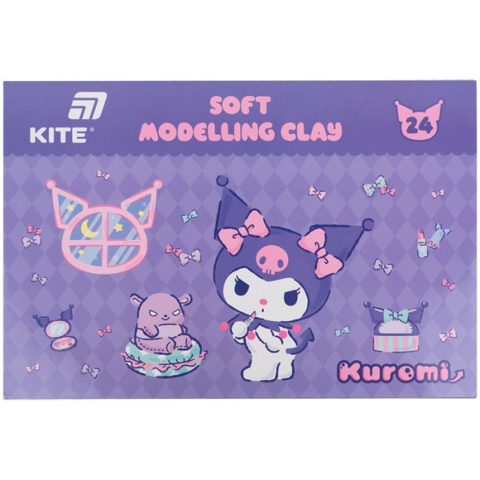 Пластилин Kite Kuromi восковий, 8 кольорів, 160 г (HK24-082)