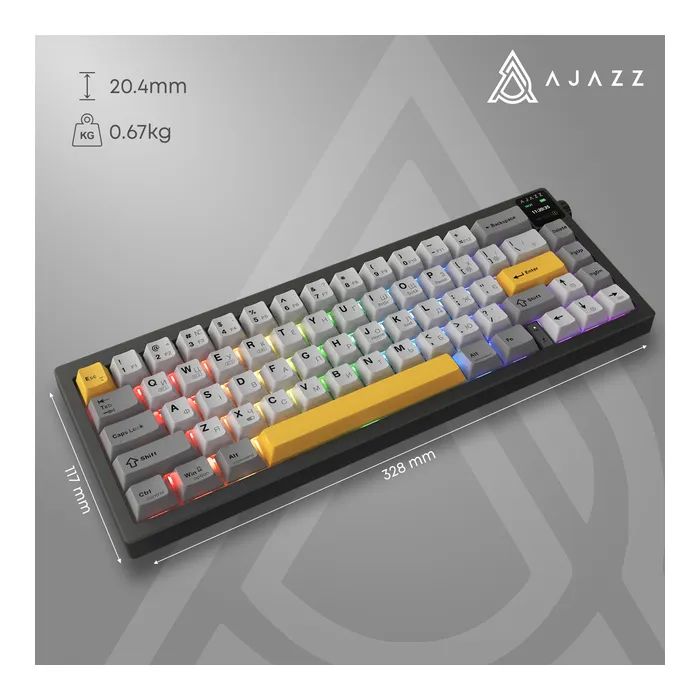 Клавиатура Ajazz AK650 Flying Fish Switch Black RGB USB/Wireless/Bluetooth UA Black (AK650-FF-BGY) изображение 11