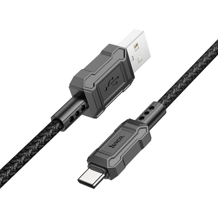 Дата кабель USB 2.0 AM to USB-C 1.0m Leader charging X94 black HOCO (6931474794291) изображение 2