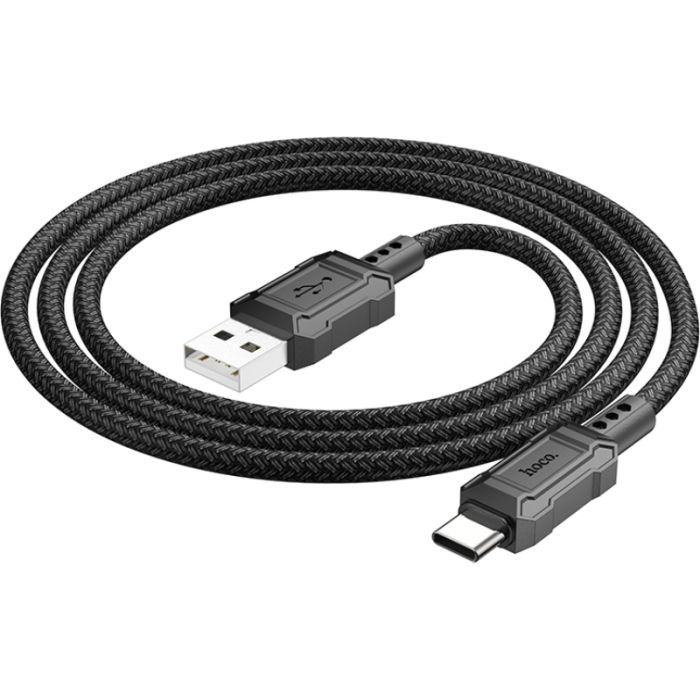 Дата кабель USB 2.0 AM to USB-C 1.0m Leader charging X94 black HOCO (6931474794291) изображение 3