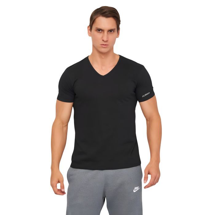 Футболка Kappa T-shirt Mezza Manica Scollo V K1315 Nero чорний M (8052394816295)