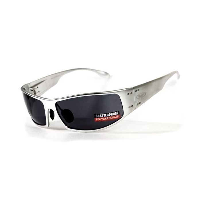 Солнцезащитные очки Global Vision Bad-Ass-2 Silver Серые в серебристой металлической оправе (1БЕД2-СМ20)