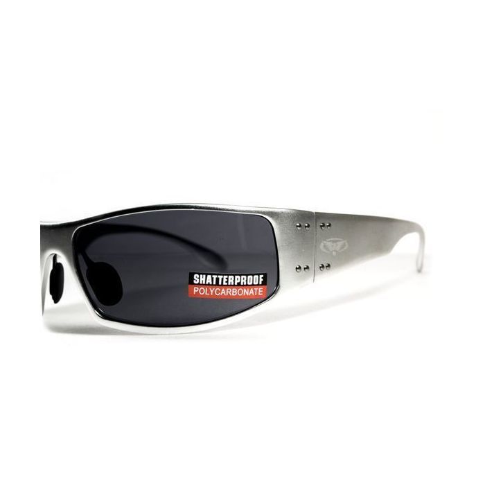 Солнцезащитные очки Global Vision Bad-Ass-2 Silver Серые в серебристой металлической оправе (1БЕД2-СМ20) изображение 3