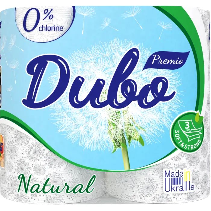 Туалетная бумага Диво Premio Natural 3 слоя 4 рулона (4820003833056)