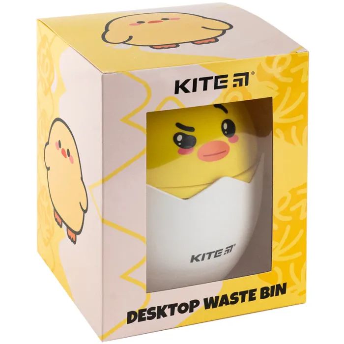 Корзина для бумаг Kite Настольный контейнер для мусора, желтый (K24-009-3) изображение 5