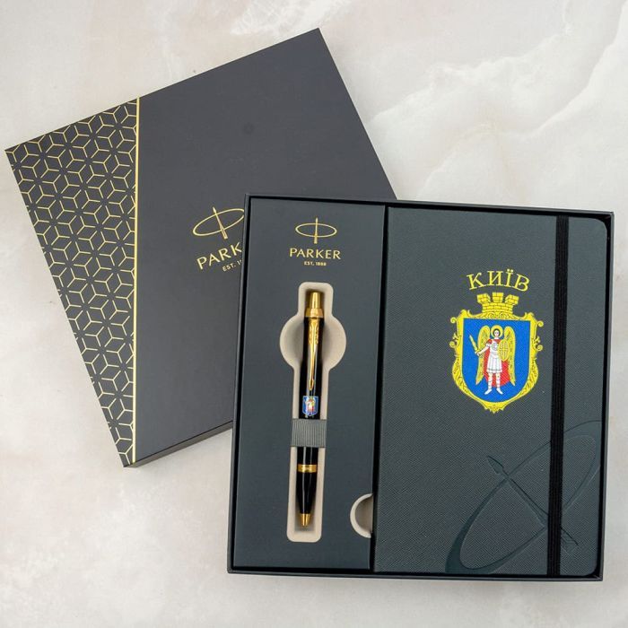 Ручка кулькова Parker IM 17 CITY Black GT BP Герб Києва + блокнот Parker + подар.упак. GIFT24 (22032b24_C0010u) зображення 12