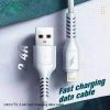 Дата кабель USB 2.0 AM to Lightning 1.0m 2.4A silicone white Denmen (DM-D42L-WH) изображение 2