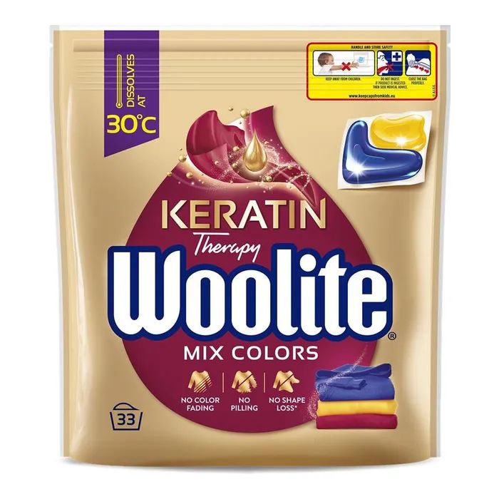 Капсулы для стирки Woolite Для цветной ткани С кератином 33 шт. (5900627094152) > цены в Киеве и Украине Капсулы для стирки Woolite Для цветной ткани С кератином 33 шт. (5900627094152)