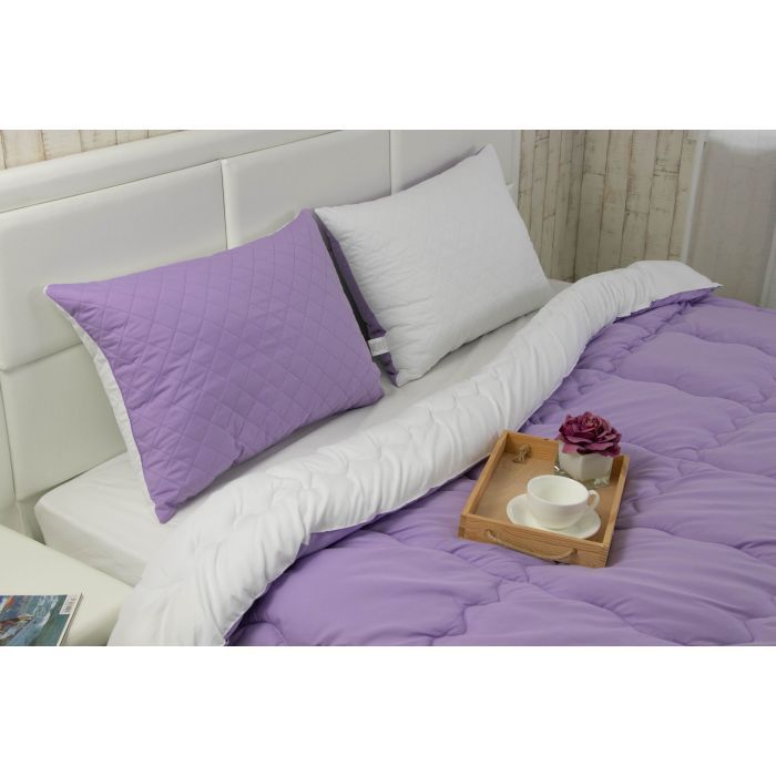 Ковдра Руно набір ковдра 140х205 + 1 подушка 50х70 силіконова Бузковий (К_924.52СЛ300_Бузковий) зображення 4