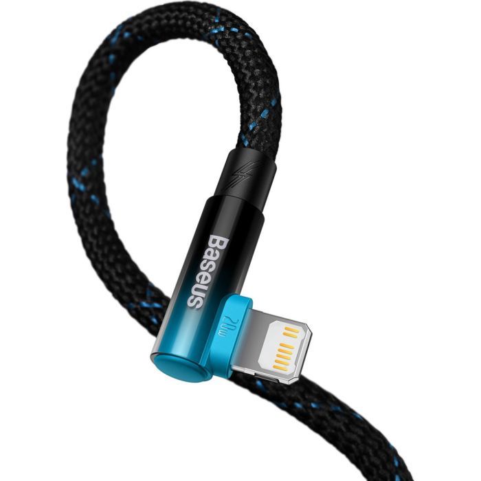Дата кабель USB-C to Lightning 1.0m 20W 90° corner black Baseus (CAVP000201) зображення 4