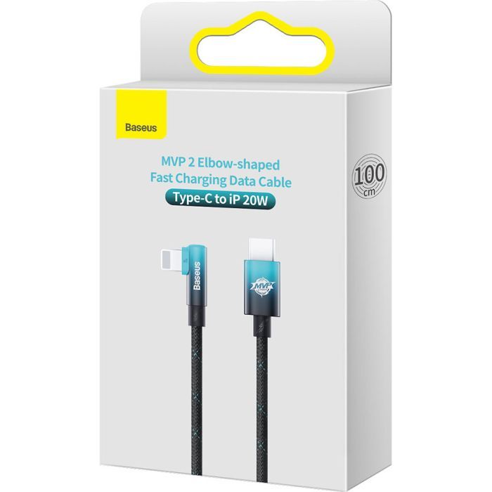 Дата кабель USB-C to Lightning 1.0m 20W 90° corner black Baseus (CAVP000201) зображення 5