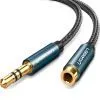Кабель мультимедійний 3.5mm M to 3.5mm F 1.0m AV118 blue Ugreen (40673) зображення 2