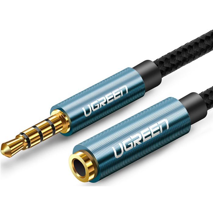 Кабель мультимедійний 3.5mm M to 3.5mm F 1.5m AV118 blue Ugreen (40674) зображення 3 Кабель мультимедійний 3.5mm M to 3.5mm F 1.5m AV118 blue Ugreen (40674) зображення 3