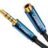 Кабель мультимедийный 3.5mm M to 3.5mm F 1.0m AV118 blue Ugreen (40673) изображение 4