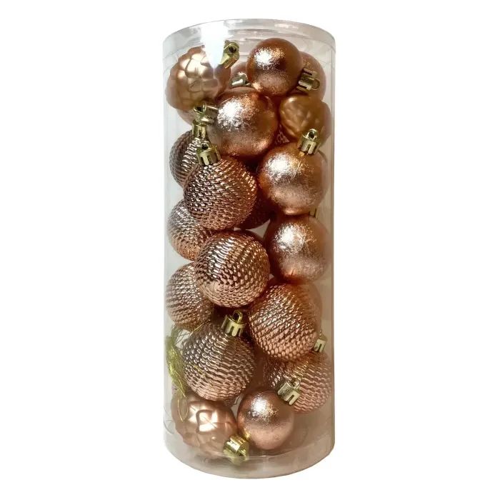 Елочная игрушка Chomik пластикові кульки компл. 31шт, 3см, рожево-пудрові (5900779877160_2)