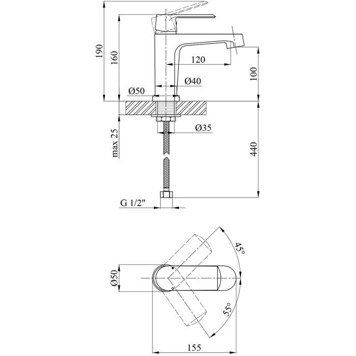 Змішувач Kroner Armada-C010 (CV024309) зображення 7