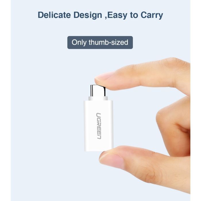 Переходник OTG USB 3.0 AF to USB-C US173 White UGREEN (30155) изображение 4
