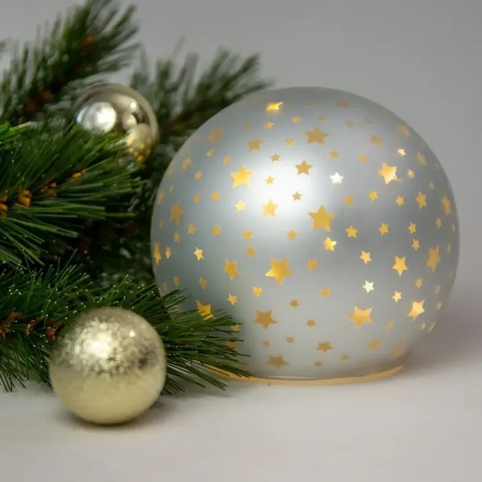 Украшение декоративное Chomik світильник Куля, скляний, LED 12x11см, білий (5900779881839) изображение 3