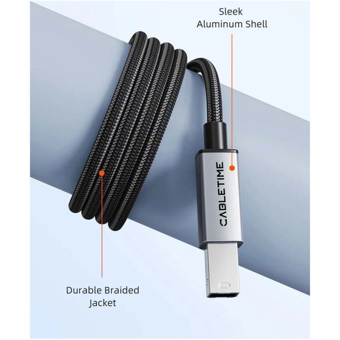 Кабель для принтера USB 2.0 AM/BM 2.0m Cabletime (CA915217) зображення 3