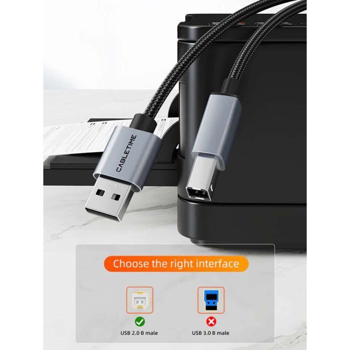 Кабель для принтера USB 2.0 AM/BM 2.0m Cabletime (CA915217) зображення 4