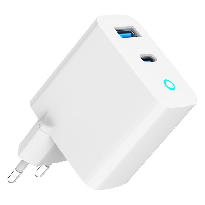 Зарядное устройство Gembird 1xUSB-C PD30W + 1xUSB QC3.0 LED white (TA-UC-PDQC30L-W-01) изображение 2