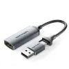 Переходник USB-C + USB-A to HDMI M 0.1m video capture gray Vention (ACWHA)