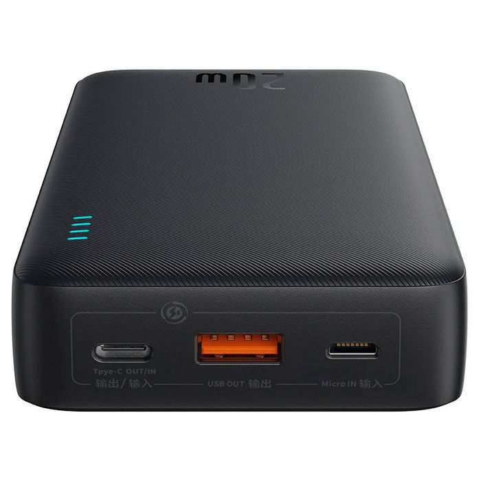 Батарея универсальная Baseus Airpow 20000mAh 20W PD/3.0, QC/3.0, black (P10022804113-00) изображение 4