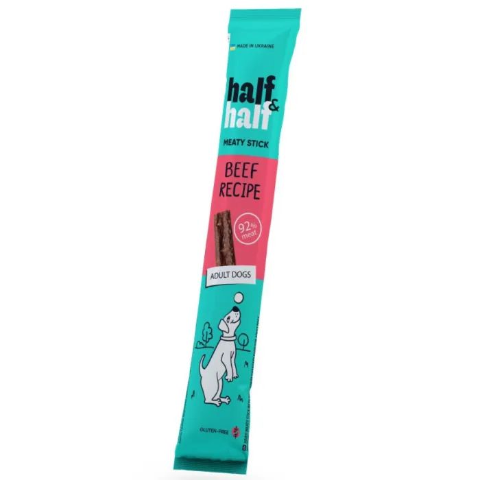 Ласощі для собак Half&Half м'ясна паличка з яловичиною 12 г (4820261921779)