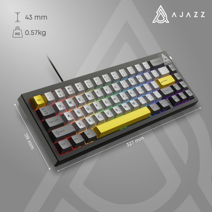 Клавиатура Ajazz AK650 Moon Yellow Switch USB UA Black/Grey/Yellow (AK650-MY-GWY) изображение 15