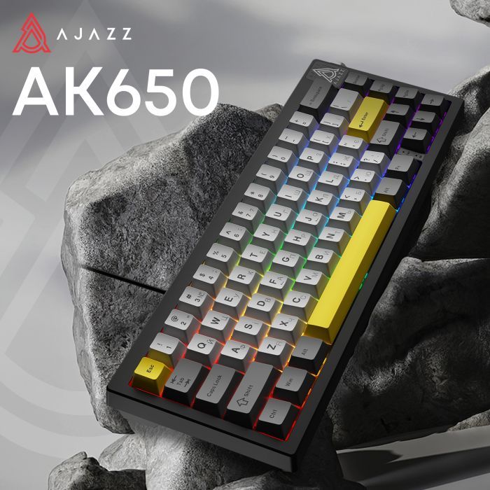 Клавиатура Ajazz AK650 Moon Yellow Switch USB UA Black/Grey/Yellow (AK650-MY-GWY) изображение 6