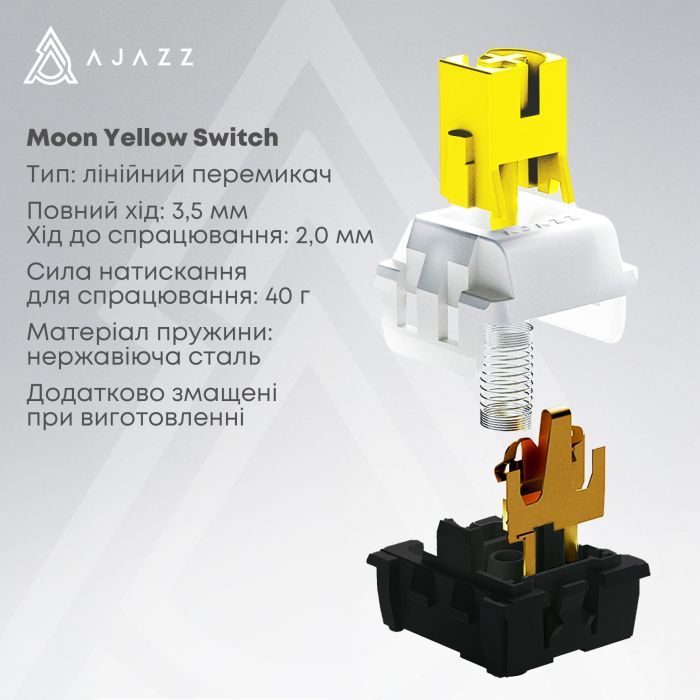 Клавиатура Ajazz AK650 Moon Yellow Switch USB UA Black/Grey/Yellow (AK650-MY-GWY) изображение 8