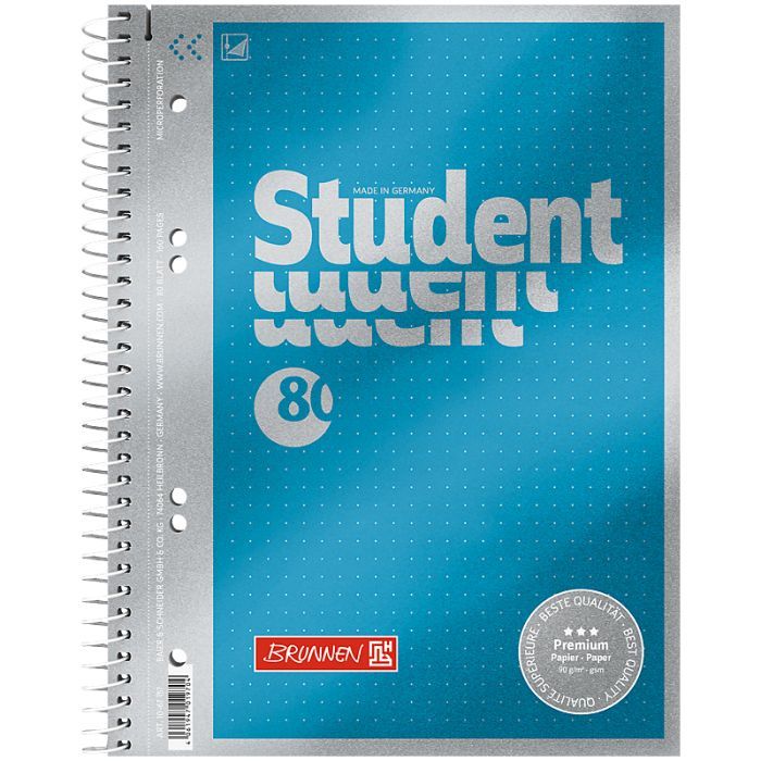 Книга записна Brunnen Коледж-блок А5 Premium металевий блиск, крапка, 80 аркушів (10-671 57)