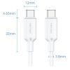 Дата кабель USB-C to USB-C 1.0m 60W white VENTION (TRCWF) зображення 2