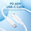 Дата кабель USB-C to USB-C 1.0m 60W white VENTION (TRCWF) зображення 4