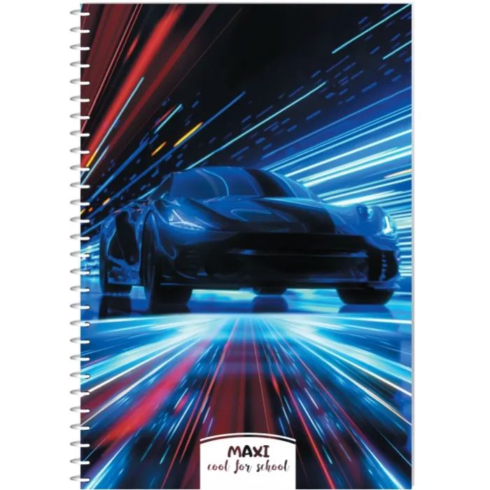 Блокнот Maxi А5, пластикова обкладинка, спіраль, 60 арк., клітинка (MX21213-09)