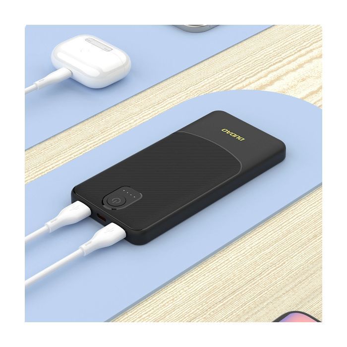 Батарея универсальная Dudao 10000mAh K10 12W, 2*USB-A, USB-C(IN), Black (6977196682164) изображение 3