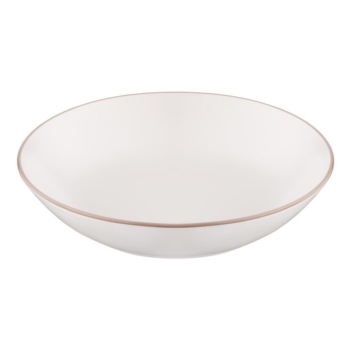 Тарілка Ardesto Asti, 790мл, 20.2см, кераміка, біло-бежевий (AR1420AB)