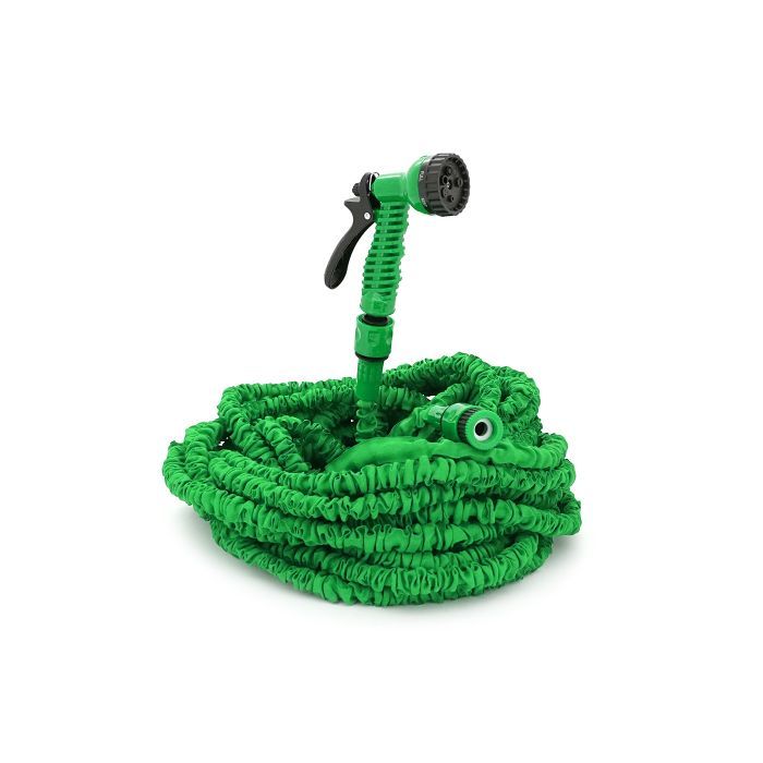 Поливочный шланг Voltronic KY-600G, 20-60м/200ft, + распылитель, насадка на кран, Green, Box (KY-600G) изображение 2
