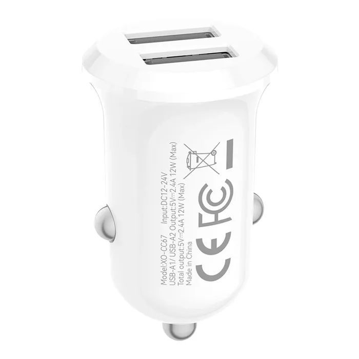 Зарядное устройство XO 2xUSB 12W white (CC67.white) изображение 3
