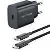 Зарядний пристрій Vention 1xUSB-C PD20W + cable USB-C to USB-C black (G16B0-EU)
