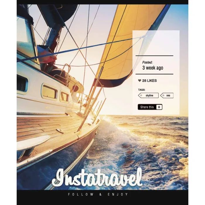 Зошит Школярик Star Instalife 96 аркушів клітинка (096-3389K) зображення 2
