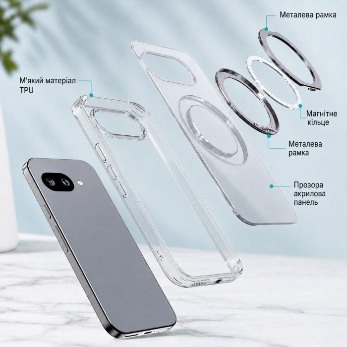 Чехол для мобильного телефона BeCover Aura Fold Google Pixel 9a Transparent (715668) изображение 8