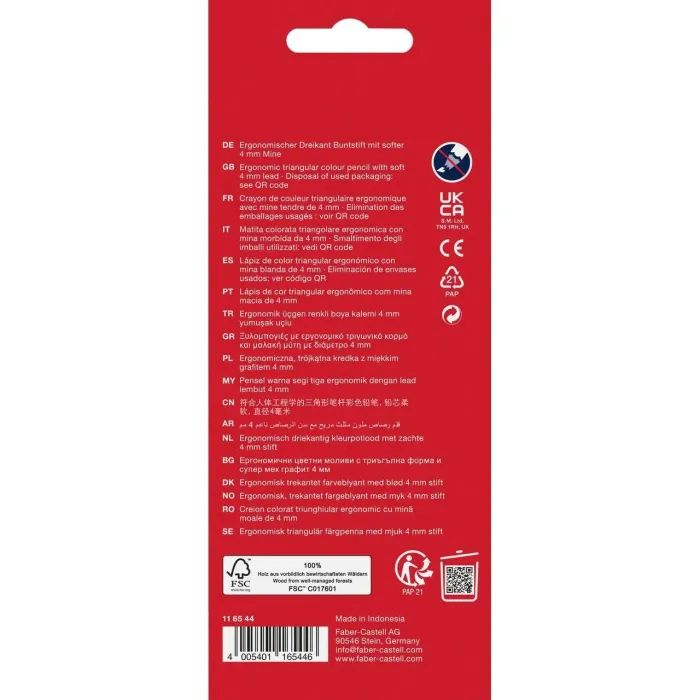 Карандаши цветные Faber-Castell Colour pencils Ergonomics, тригранні 24 кольора, (116544) (32851) изображение 2